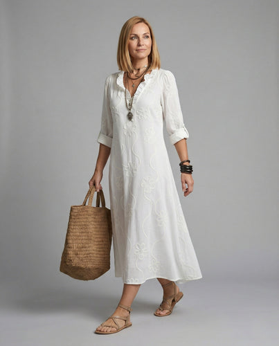 Ladies Maxi Dress Summer Embroidery
