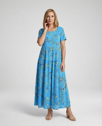 Flower Dress Women Maxi Dress Tiered Skirt