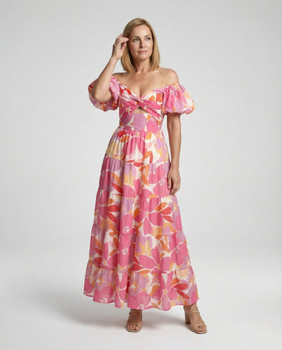 Carmen Maxi Dress With Puff Sleeves Women