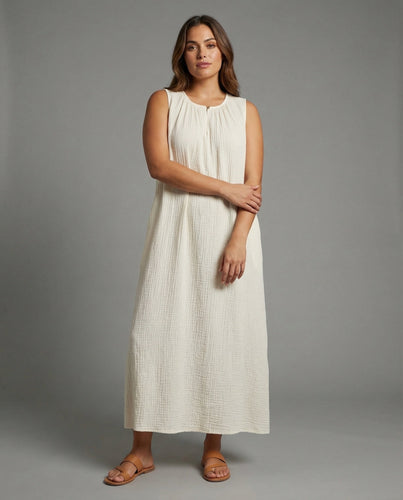 Women's Crinkled Floor-Length Maxi Dress