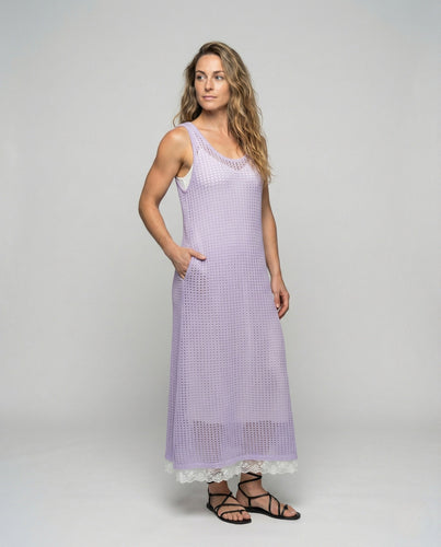 Women's Crocheted Maxi Dress in A-Line