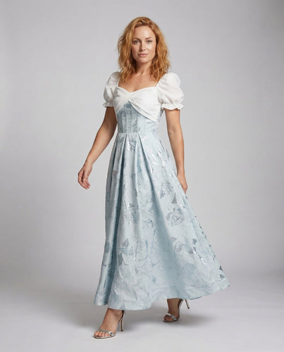 Women's ball gown with jacquard skirt