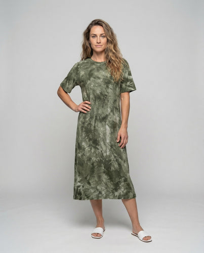 Ladies Maxi Jersey Dress with Batik Effect