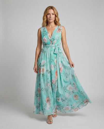 Women Wrap Maxi Dress made of Chiffon
