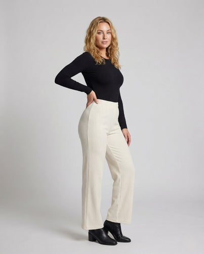 Ladies Relax Pants Ribbed Jersey Elastic Waistband