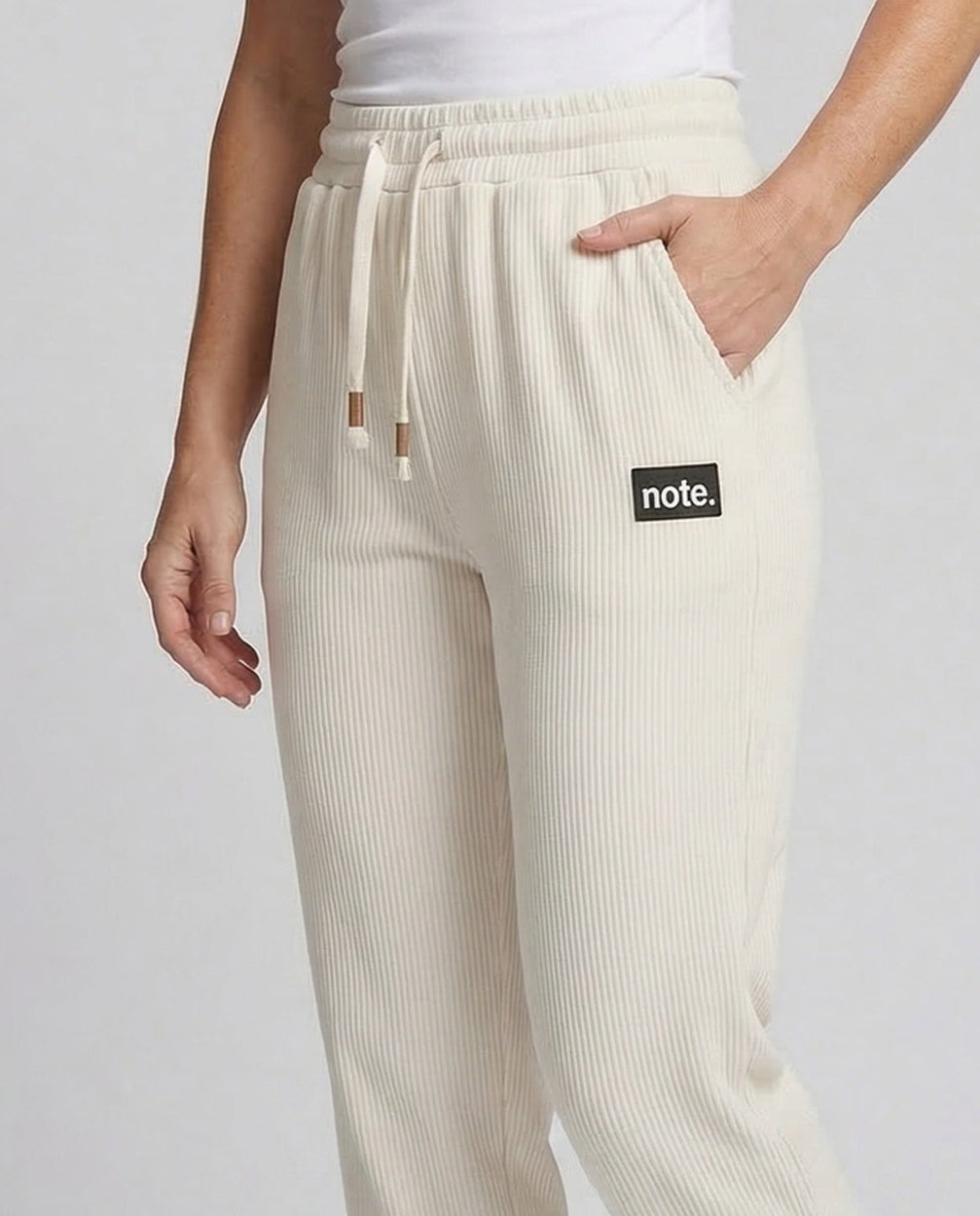 Women's Jogging Pants Ribbed Drawstring