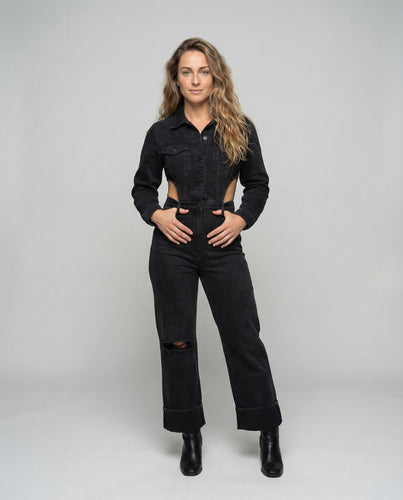 Women's Jeans Set Short Jacket Wide Pants