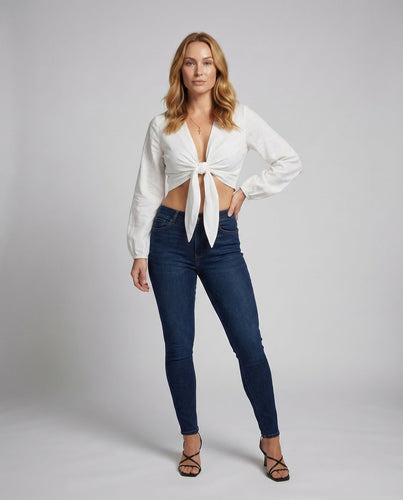 Women's Wrap Blouse Top Balloon Sleeves