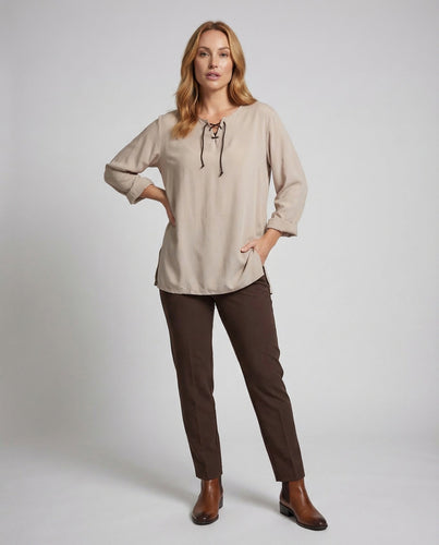 Women's Oversize Tunic Lacing Collar