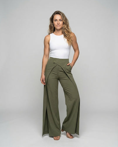 Women Palazzo Pants High Waist Wrap