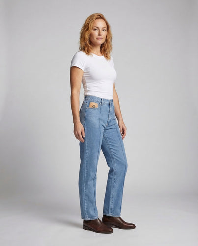 Unisex Wide Relax Jeans Contrast Stitch