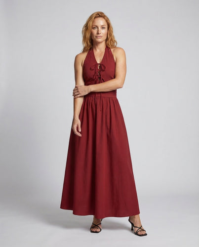 Women's Sleeveless Maxi Dress Halter Neck