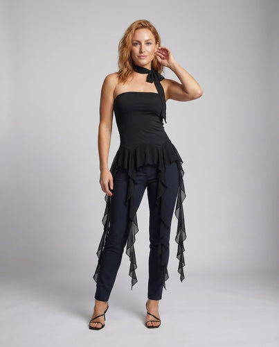 Women's Asymmetric Chiffon Dress Ruffles
