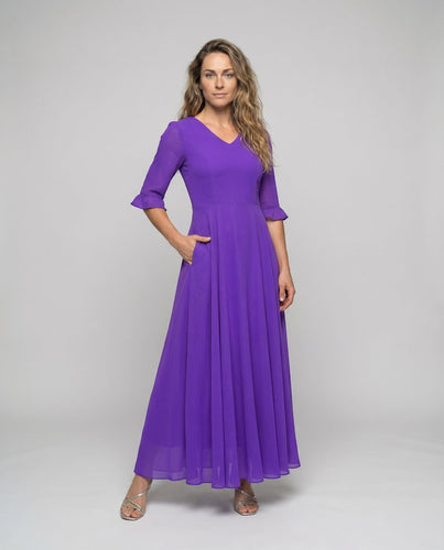 Women's Chiffon Evening Dress Ruffle Skirt