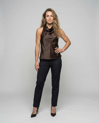 Ladies Elegant Halter Top Waterfall Collar