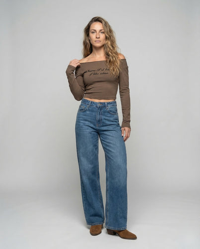 Women's Extra Wide Denim Pants Center Seam