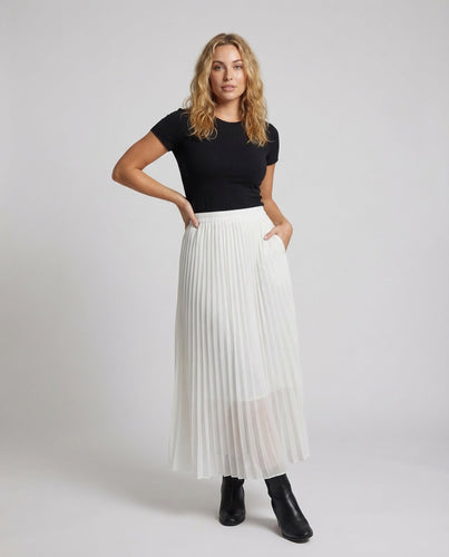 Women's Pleated Chiffon Maxi Skirt High Waist