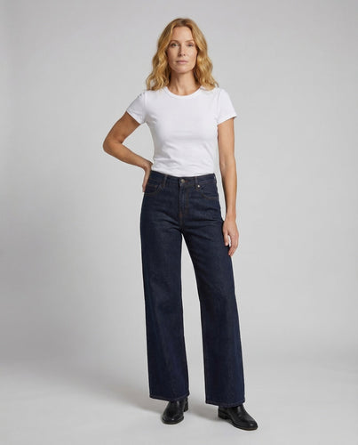Women High-Waisted Flare Jeans Raw Denim