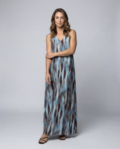 Ladies Pleated Chiffon Maxi Dress
