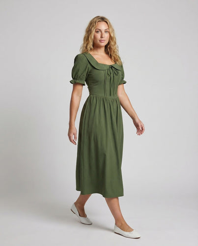 Women's Maxi Dress Corset Look Puff Sleeves