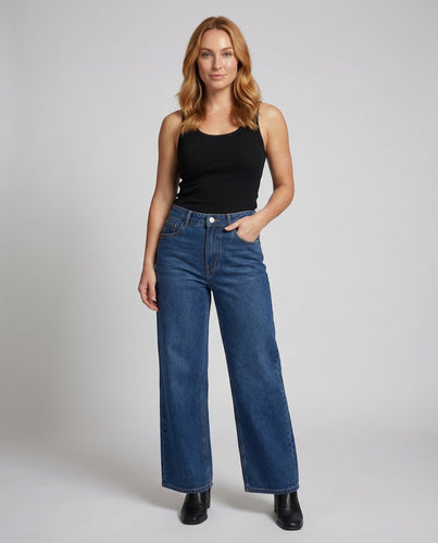 Ladies Soft Jeans Maxi Skirt A-Line