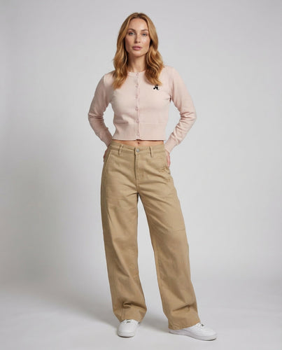 Women Wide Workwear Pants Cotton Twill