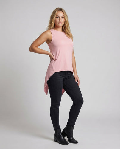 Women's Sleeveless Long Top Back Slit