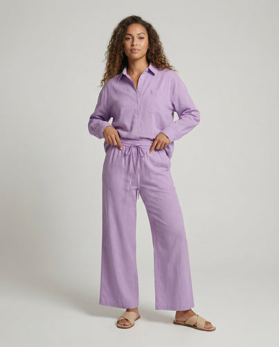 Women's Crêpe Two-Piece Set Drawstring Pants