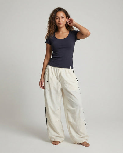 Women's Balloon Cargo Pants Contrast Stripes