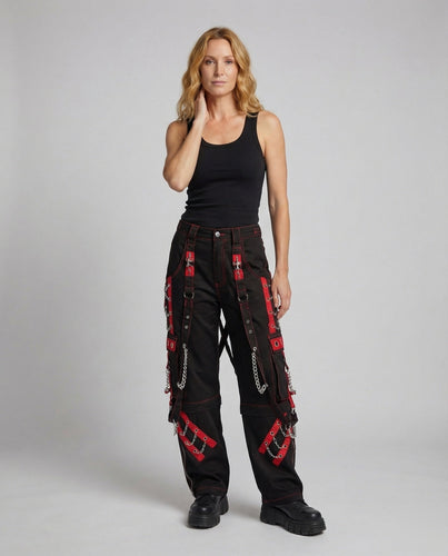 Women's Gothic-Punk Baggy Cargo Pants Mesh Panels