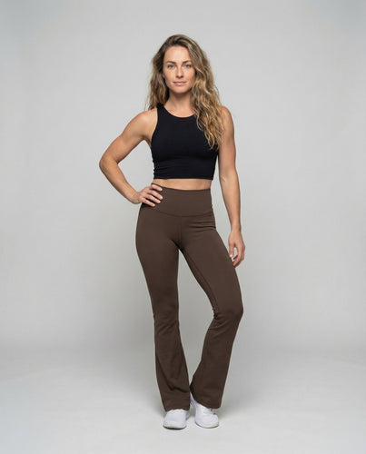 Women's Flared Yoga Leggings Waist Panel