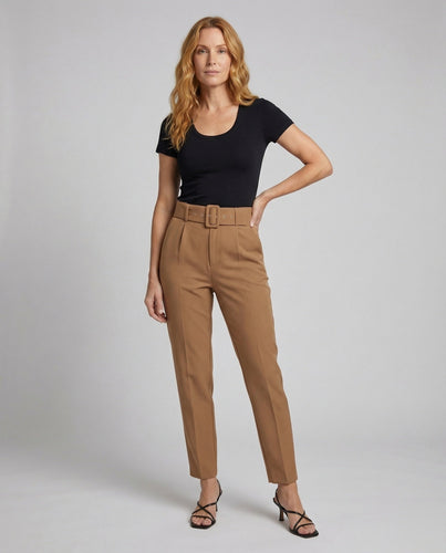 Women's Pleated Trousers with Belt