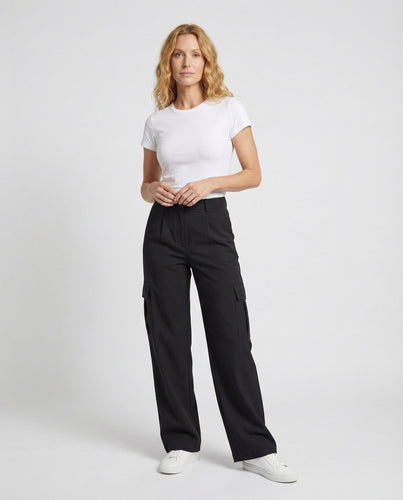 Women's High-Cut Cargo Pants Wide Leg