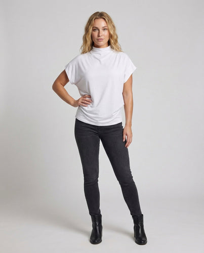 Women's Stand Collar Shirt Batwing Sleeves