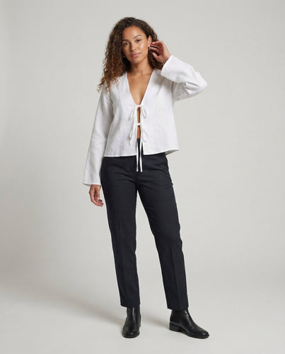 Women Tied Blouse Double Knot Front