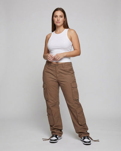 Women's Multi-Pocket Pants Decorative Hem Bands