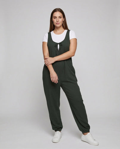 Women's Linen-Look Overall Low Crotch