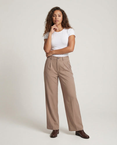 Women's Pleated Palazzo Pants Comfort Waist