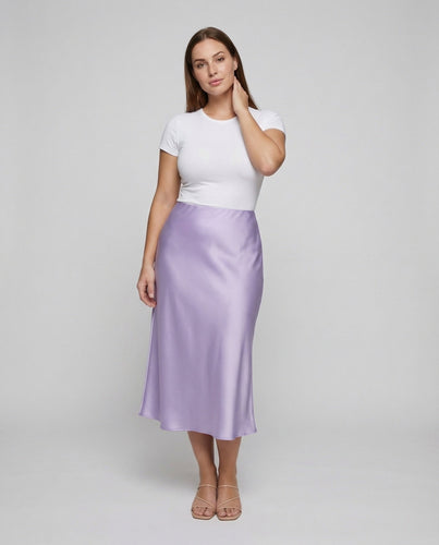 Women's Shimmering Midi Skirt Flowing A-Line