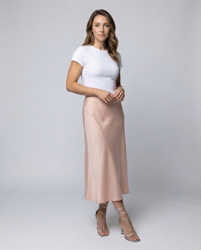Women's Midi Skirt Asymmetrical Cut High Waist