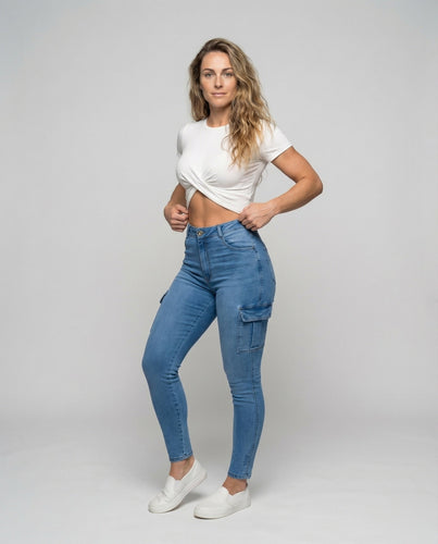 Women's Skinny Jeans Utility Pocket Ankle Length