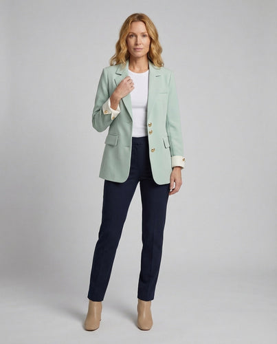 Women's Satin Lined Blazer Contrast Cuffs