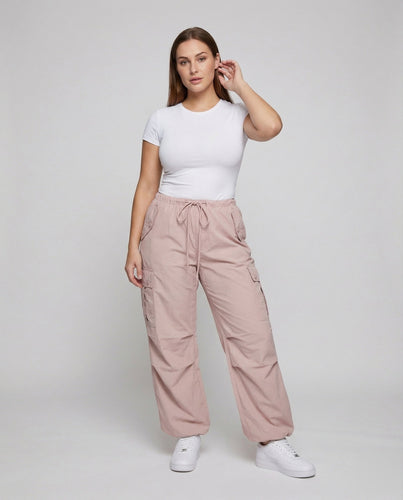 Women Oversize Track Pants Ruffle Seams