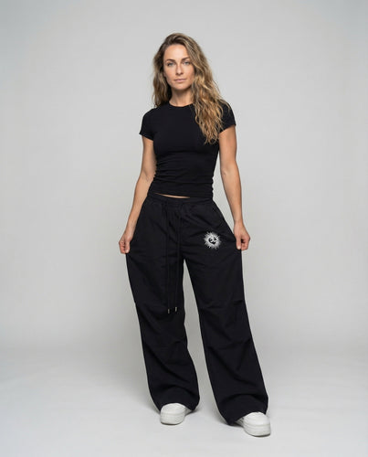 Ladies Ultra Wide Puff Pants Sun Embroidery