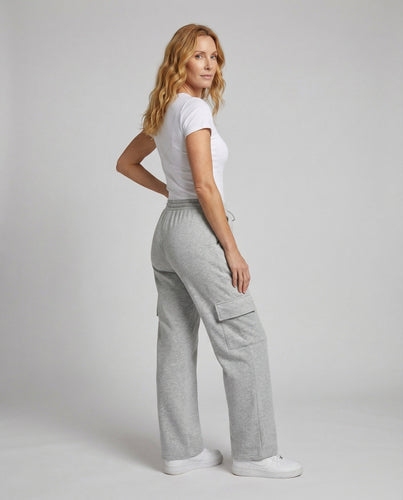 Women Fleece Palazzo Pants with Drawstring