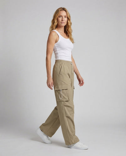 Women Workwear Cargo Pants Drawstring Waist