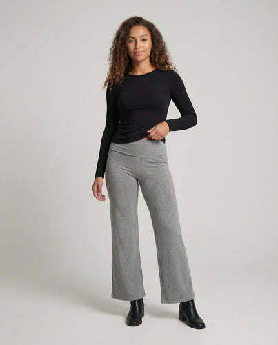 Women Jersey Leggings Foldover Waistband