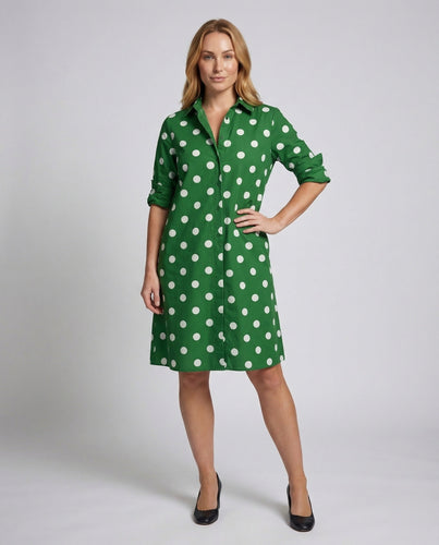 Women Shirt Dress A-Line Rolled Up Sleeves