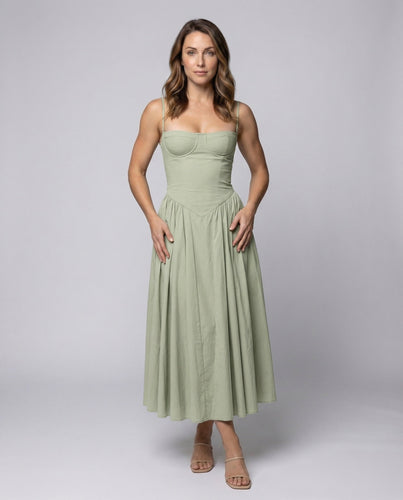 Women Corset Midi Dress Shaped Bustier