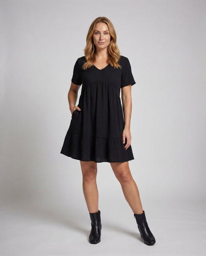 Women's Midi Dress Empire Waist Ruffle Tier